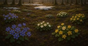 Kevään ensimmäiset kukat luonnossa